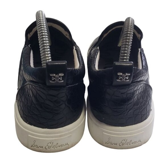 Sam Edelman Edna Animal Print Croc Black Sneakers Womens Size 7 - Picture 8 of 9